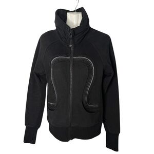 Lululemon Cuddle Up Jacket Black (White Trim) size 4
